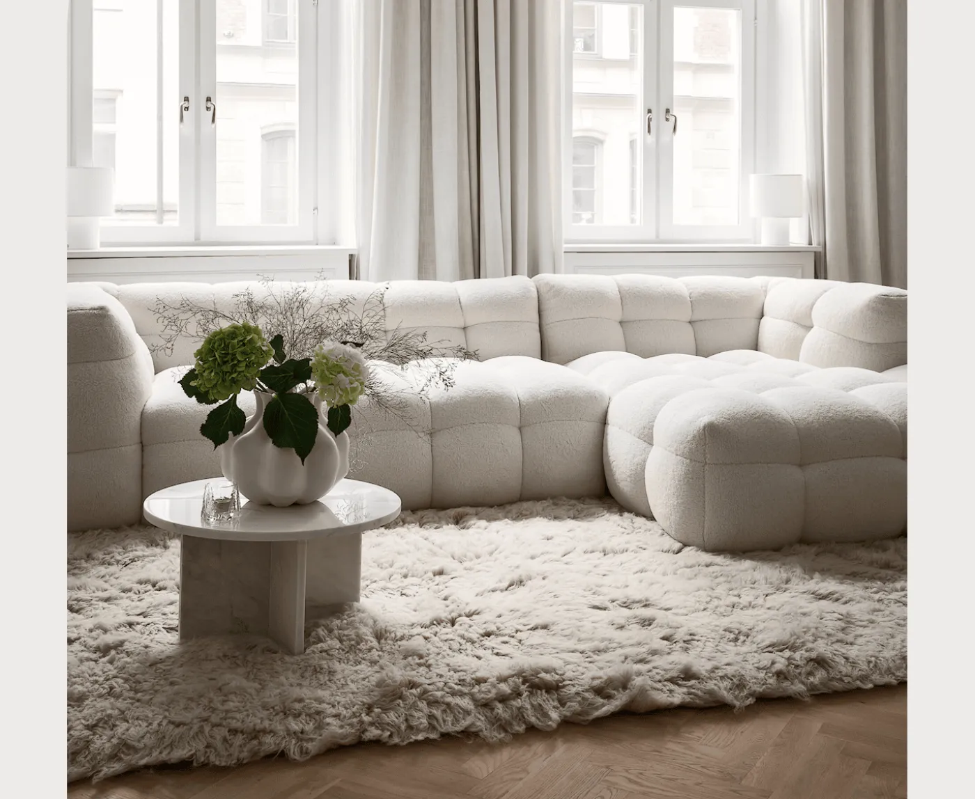 Sleepo Collection Fluffy Flokati Matta Greige 170x240