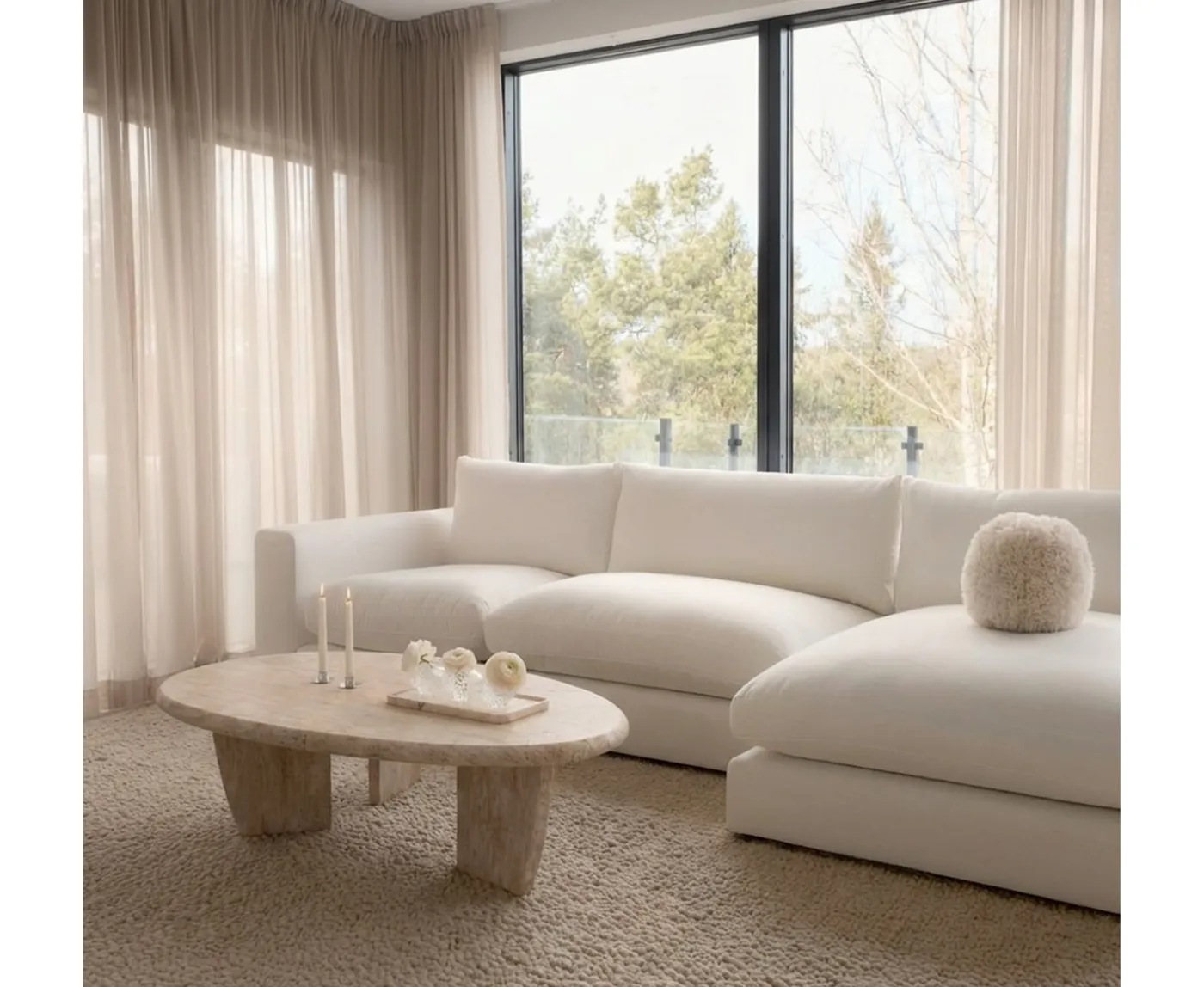 Sleepo Collection Francis Soffbord Travertin 120cm