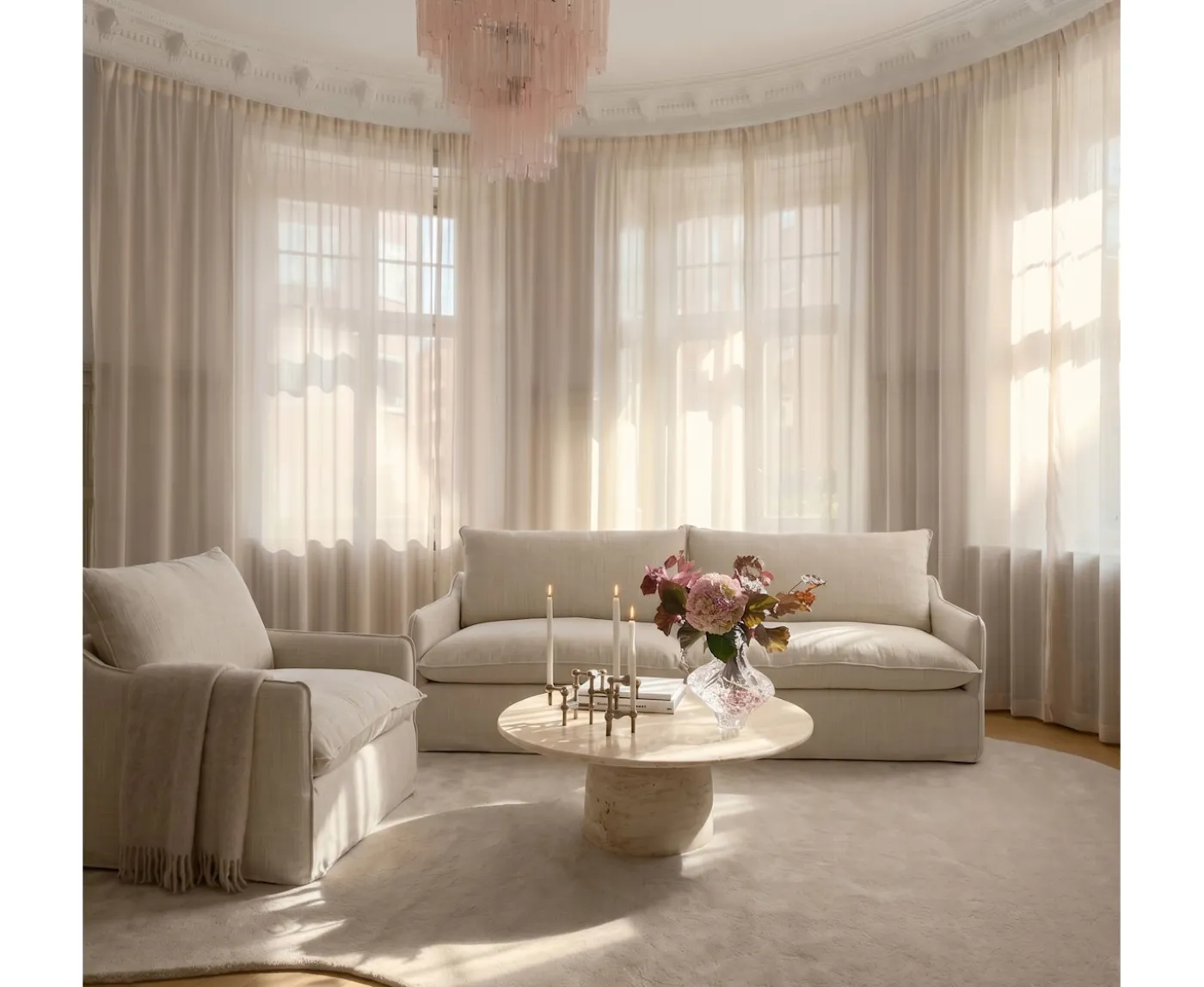 Sleepo Collection Grace Love Seat Light Linen 136cm