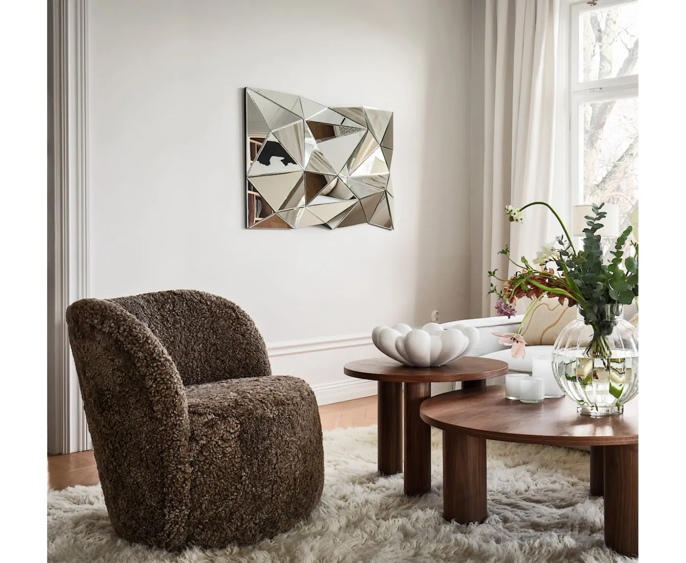 Sleepo Collection Lollo Fåtölj Fårskinn Brown