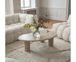 Sleepo Collection Luna Soffbord Travertin 120cm