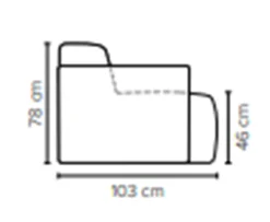 Sleepo Collection Mila 3-sits Soffa Creme 260cm