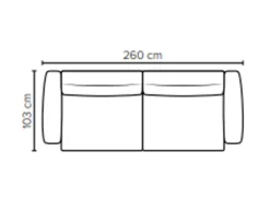 Sleepo Collection Mila 3-sits Soffa Creme 260cm