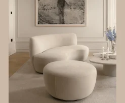 Sleepo Collection Moon Sittpuff Velvet Greige 80cm