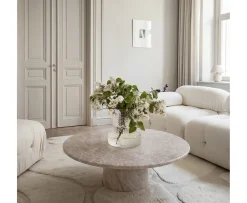 Sleepo Collection Nicola Soffbord Marmor Greige Ø110