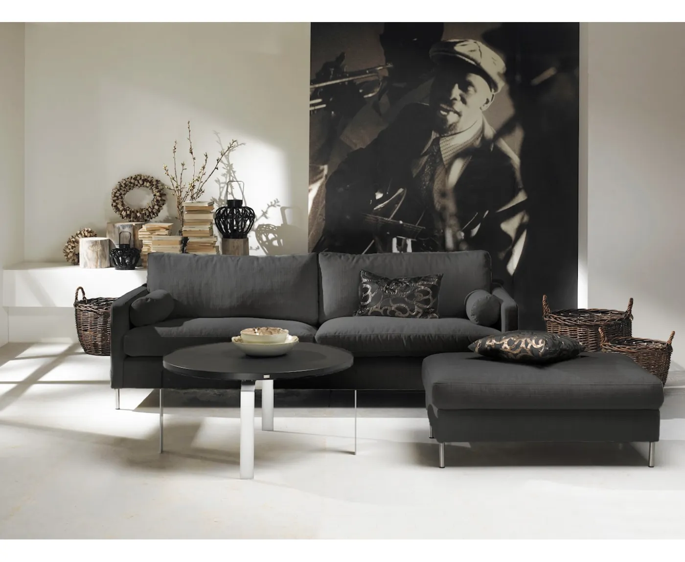 Sleepo Collection Åre Fotpall Mörkgrå 70x110