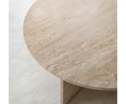 Sleepo Collection Travis Soffbord Travertin Ø85