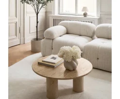 Sleepo Collection Valeri Soffbord Travertin 85cm
