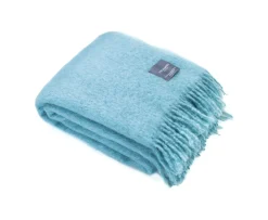 Stackelbergs Mohair Pläd Aqua Blue