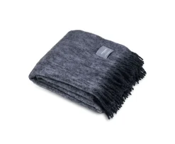 Stackelbergs Mohair Pläd Black & Skiffer Melange