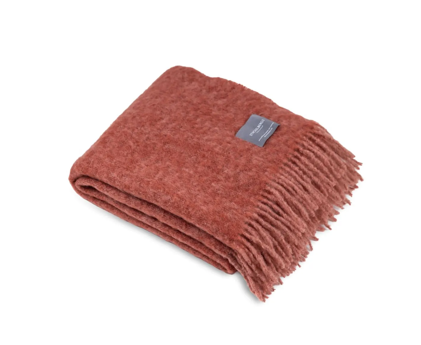Stackelbergs Mohair Pläd Mellow Rose/Brick Melange