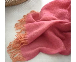 Stackelbergs Mohair Pläd Orange/Pion Melange