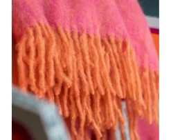 Stackelbergs Mohair Pläd Orange/Pion Melange