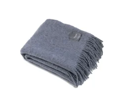 Stackelbergs Mohair Pläd Pilaster Blue