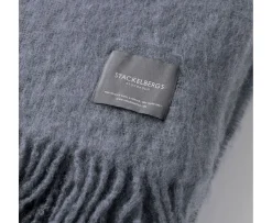 Stackelbergs Mohair Pläd Pilaster Blue