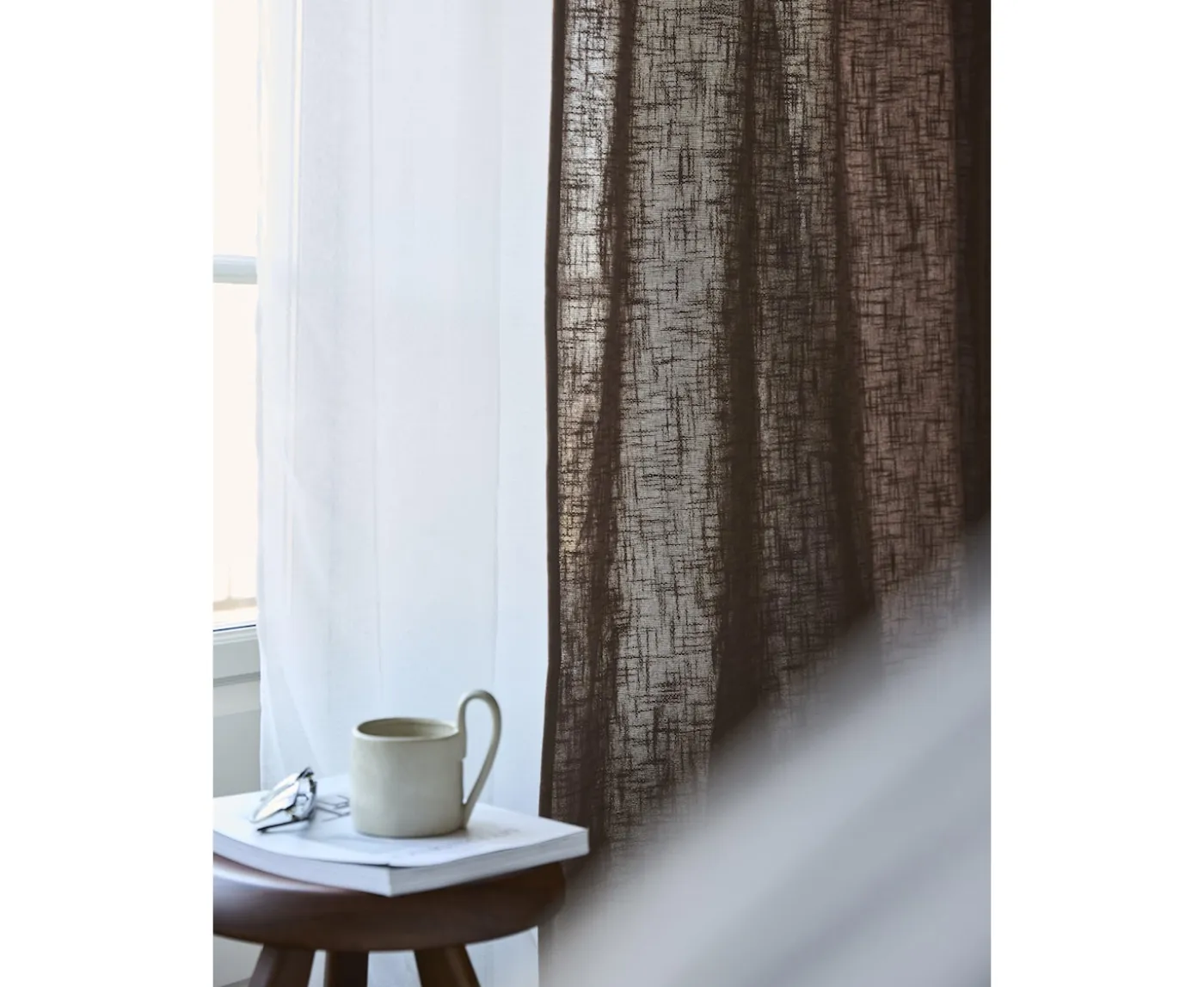 Svanefors Harper Gardinlängd Nougat 140x280 2-pack