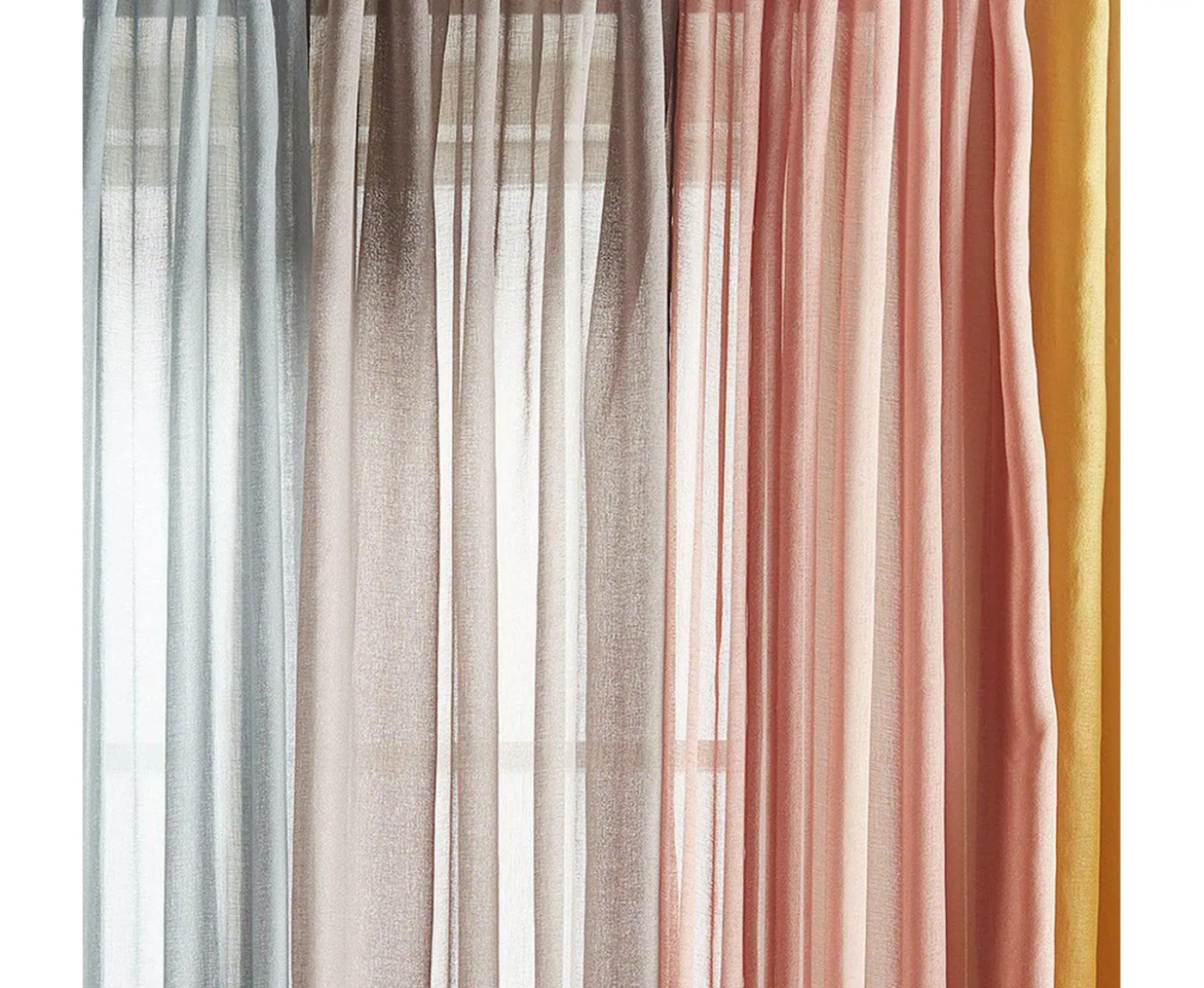 Svanefors Rimy Gardinlängd Rosa 300cm 2-pack