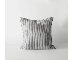 Tell me more Kuddfodral Linne Grey/White 50x50