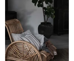 Tell me more Melvin Kuddfodral Linne Taupe Stripe 50x50