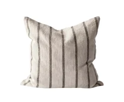 Tell me more Melvin Kuddfodral Linne Taupe Stripe 50x50