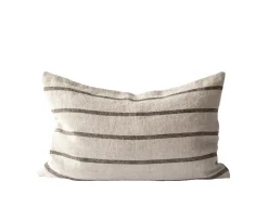Tell me more Melvin Kuddfodral Linne Taupe Stripe 40x60