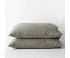 Tell me more Örngott Linne Olive 50x60 2-pack