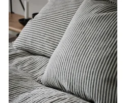 Tell me more Örngott Linne Grey/White 50x60 2-pack