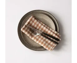 Tell me more Servett Linne Gingham Biscuit