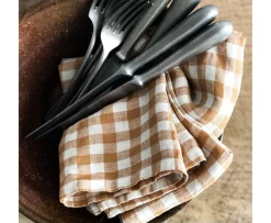 Tell me more Servett Linne Gingham Biscuit