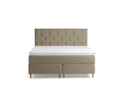 Tempur Promise Kontinentalsäng Warm Grey 160x200 Pro Plus SmartCool 8cm Medium Metallben Krom 12cm
