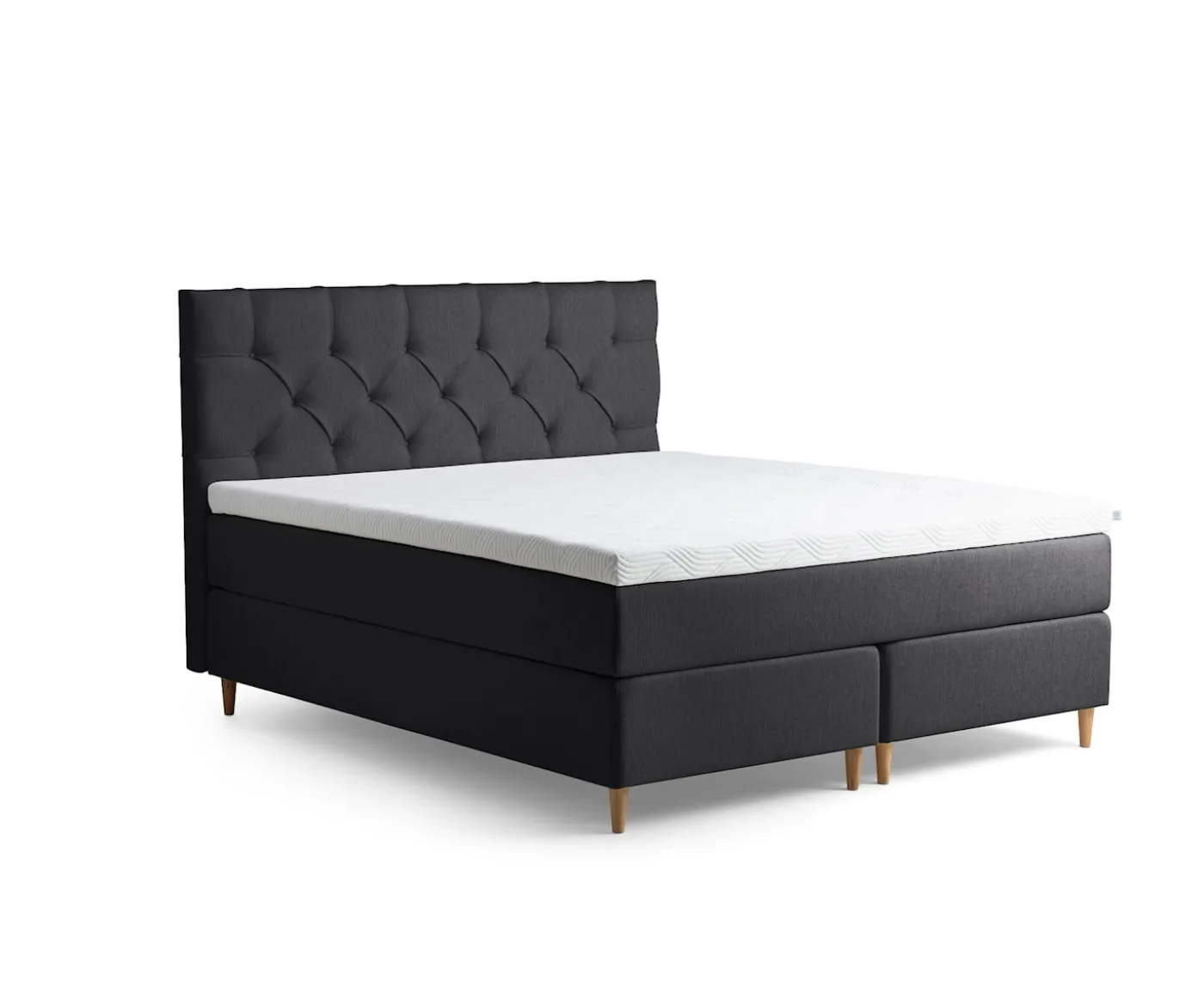 Tempur Promise Kontinentalsäng Dark Grey 160x200 Pro Plus SmartCool 8cm Mjuk Rundat Ekben 12cm