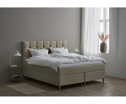 Tempur Promise Kontinentalsäng Warm Grey 180x200 Pro Plus SmartCool 8cm Mjuk Metallben Krom 12cm
