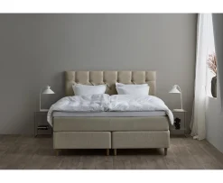 Tempur Promise Kontinentalsäng Warm Grey 180x200 Pro Plus SmartCool 8cm Medium Metallben Krom 12cm