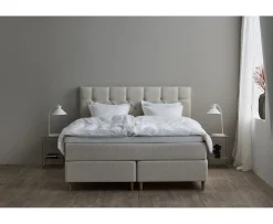 Tempur Promise Kontinentalsäng Ivory 180x200 Pro Plus SmartCool 8cm Mjuk Metallben Krom 12cm