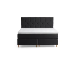 Tempur Promise Kontinentalsäng Dark Grey 160x200 ProLuxe SmartCool 10cm Medium Metallben Krom 12cm