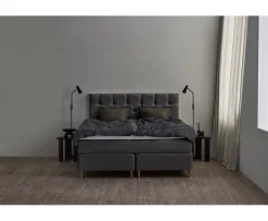 Tempur Promise Kontinentalsäng Dark Grey 160x200 ProLuxe SmartCool 10cm Medium Metallben Krom 12cm