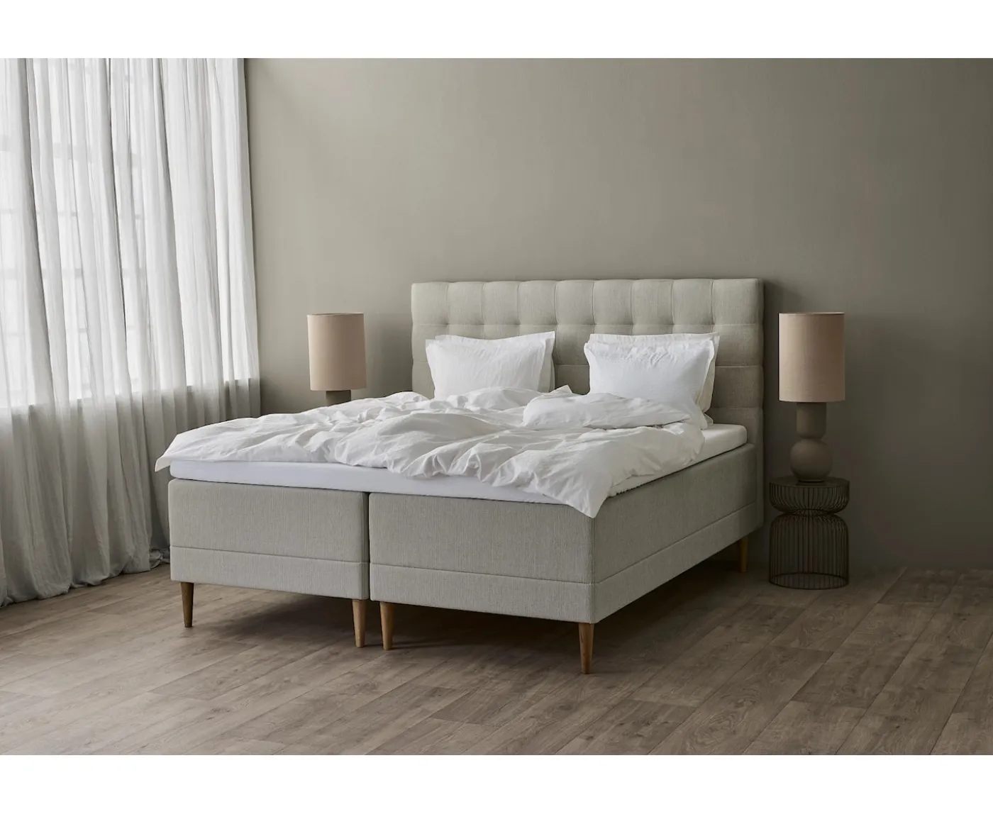 Tempur Promise Ramsäng Ivory 90x200 Pro Plus SmartCool 8cm Medium Metallben Krom 19cm
