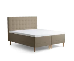 Tempur Promise Ramsäng Warm Grey 180x200 ProLuxe SmartCool 10cm Mjuk Metallben Krom 19cm