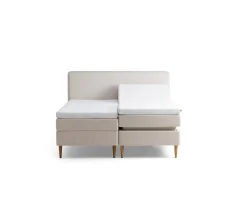 Tempur Promise Ställbar Säng Ivory 90x200 ProLuxe SmartCool 10cm Medium Rundat Ekben 19cm