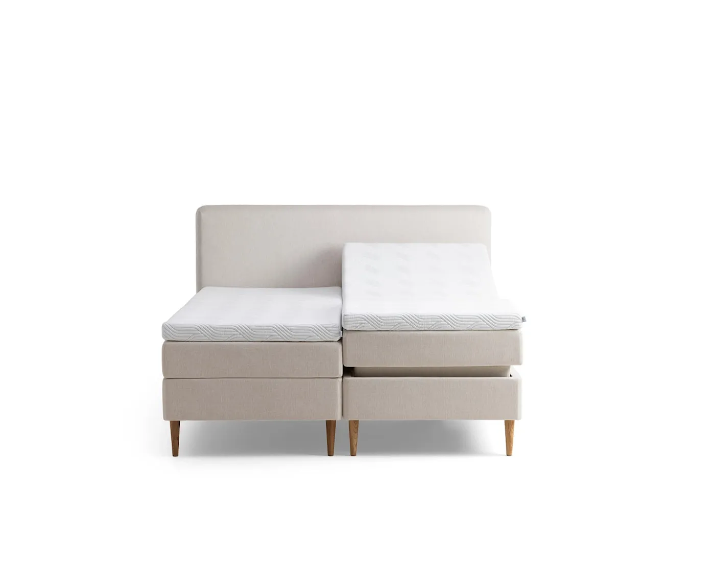 Tempur Promise Ställbar Säng Ivory 90x200 ProLuxe SmartCool 10cm Medium Rundat Ekben 19cm
