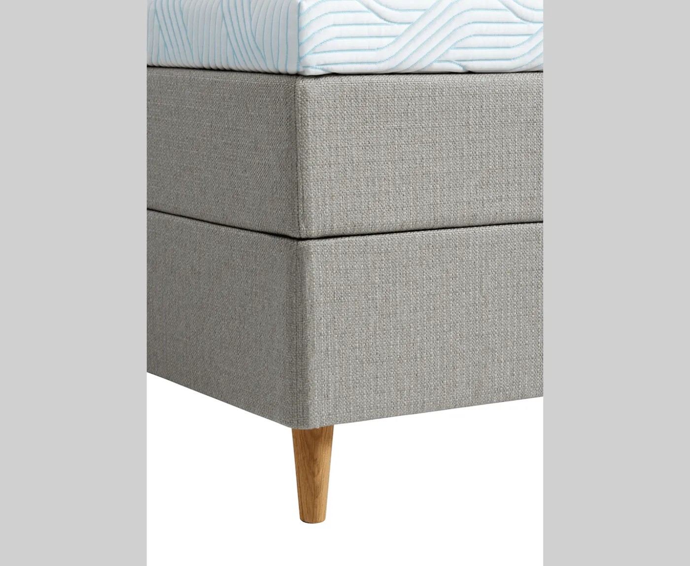 Tempur Promise Ställbar Säng Ivory 90x200 ProLuxe SmartCool 10cm Medium Rundat Ekben 19cm