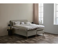 Tempur Promise Ställbar Säng Warm Grey 90x200 Pro Plus SmartCool 8cm Mjuk Rundat Ekben 19cm