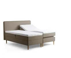 Tempur Promise Ställbar Säng Warm Grey 90x200 Pro Plus SmartCool 8cm Mjuk Rundat Ekben 19cm