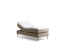 Tempur Promise Ställbar Säng Warm Grey 90x200 Pro Plus SmartCool 8cm Mjuk Rundat Ekben 19cm