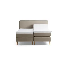 Tempur Promise Ställbar Säng Warm Grey 90x200 Pro Plus SmartCool 8cm Mjuk Rundat Ekben 19cm