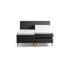 Tempur Promise Ställbar Säng Dark Grey 90x200 Pro Plus SmartCool 8cm Mjuk Rundat Ekben 19cm