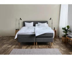 Tempur Promise Ställbar Säng Dark Grey 90x200 Pro Plus SmartCool 8cm Mjuk Rundat Ekben 19cm