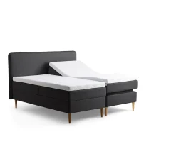 Tempur Promise Ställbar Säng Dark Grey 90x200 Pro Plus SmartCool 8cm Mjuk Rundat Ekben 19cm