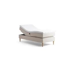 Tempur Promise Ställbar Säng Ivory 90x200 Pro Plus SmartCool 8cm Mjuk Rundat Ekben 19cm