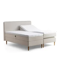Tempur Promise Ställbar Säng Ivory 90x200 Pro Plus SmartCool 8cm Mjuk Rundat Ekben 19cm